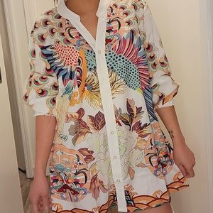 Button up Printed Long Sleeve Shirt Medium to Large